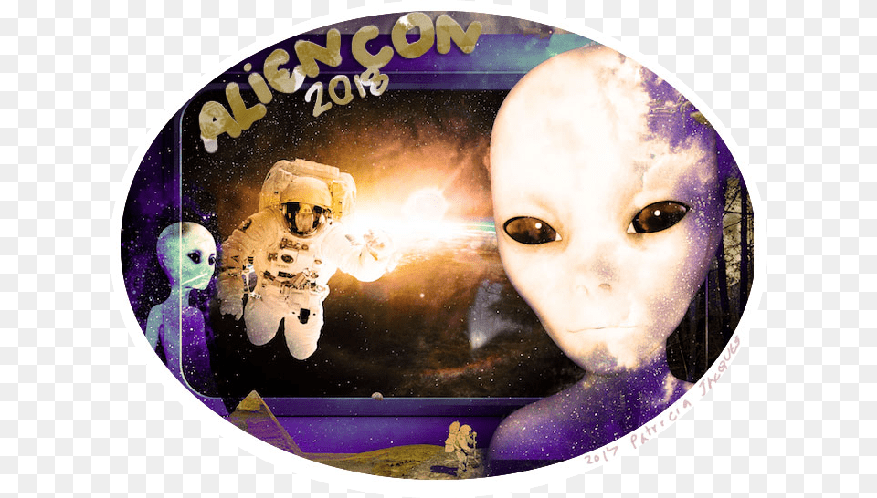 Alien Digital Collage Button Illustration Alien Con 2018, Disk, Dvd, Baby, Person Png Image