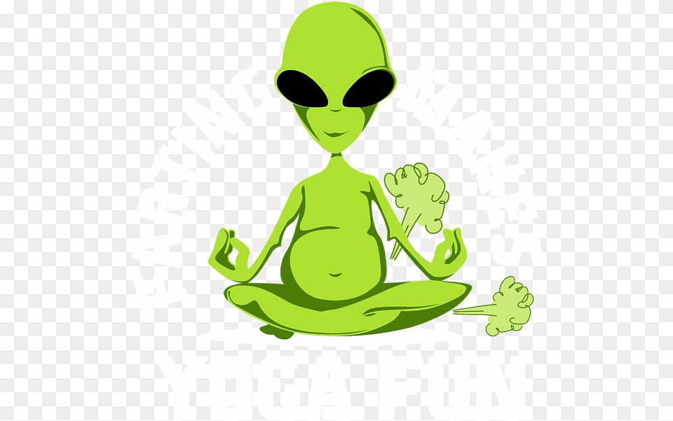 Alien Doing Yoga, Green, Baby, Person, Face Png Image