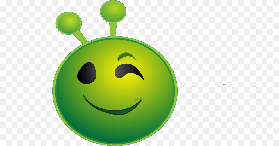 Alien Emoji Winking Clipart, Green, Ammunition, Grenade, Weapon Png Image
