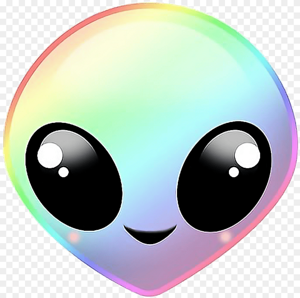 Alien Extraterrestre Rainbow Arcenciel Emoji, Helmet Free Png Download