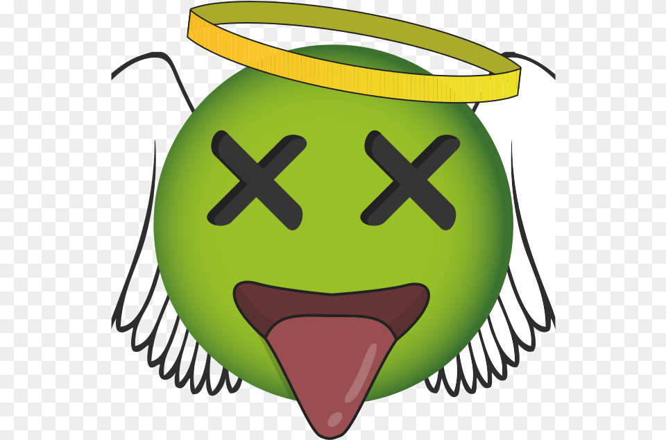 Alien Face Emoji Pic Cartoon Angel Wings, Ball, Green, Sport, Tennis Free Png