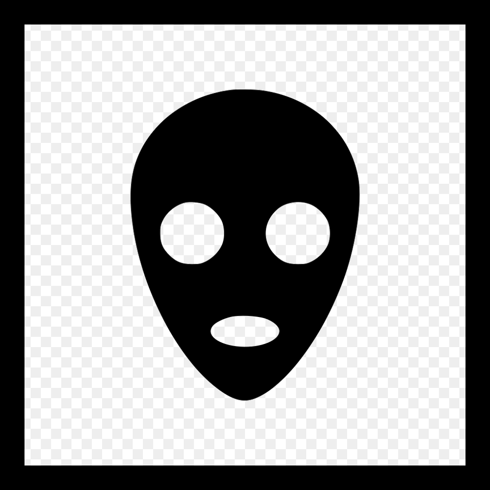 Alien Face Mask Ufo Sign Comments Mask, Stencil Free Png Download