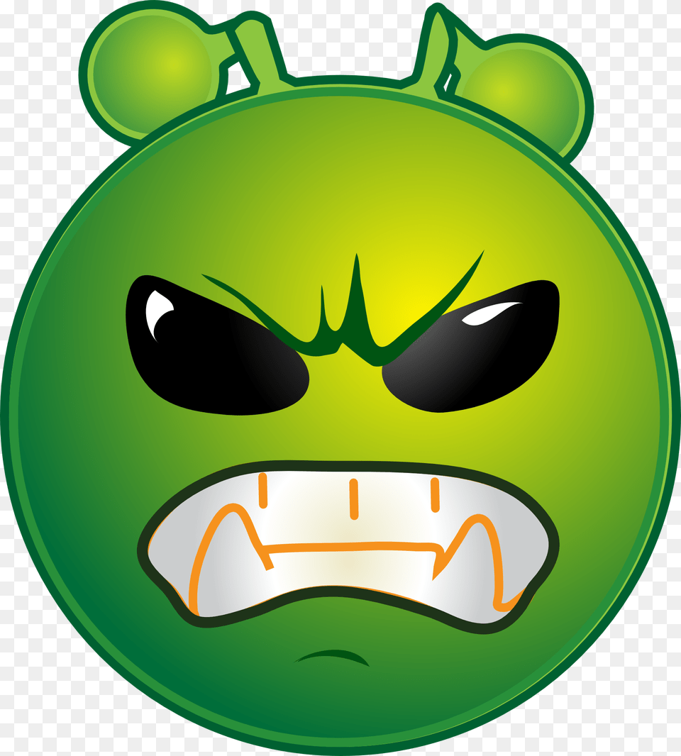 Alien Furious Emoticon Angry Dangerous Wild Crazy Grrr Smiley, Green, Logo, Ammunition, Grenade Free Png