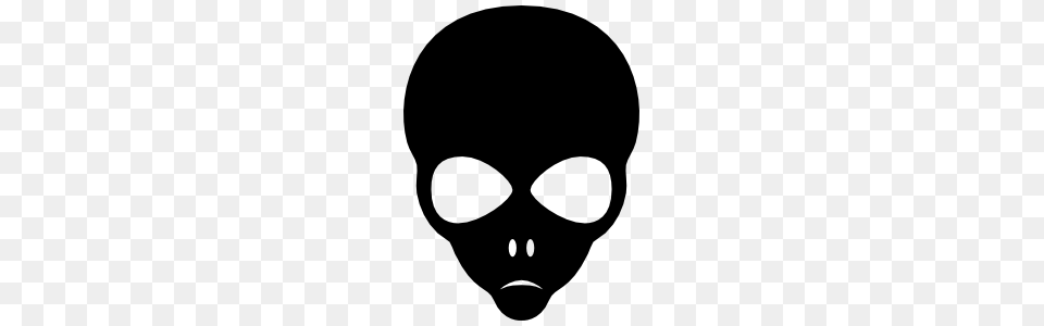 Alien Head With Large Eyes Sticker, Silhouette, Stencil, Person, Face Png Image