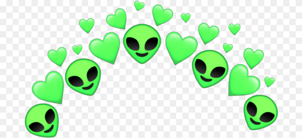 Alien Heartcrownheartcrown Green Heart Emoji Accessories, Gemstone, Jewelry Free Transparent Png