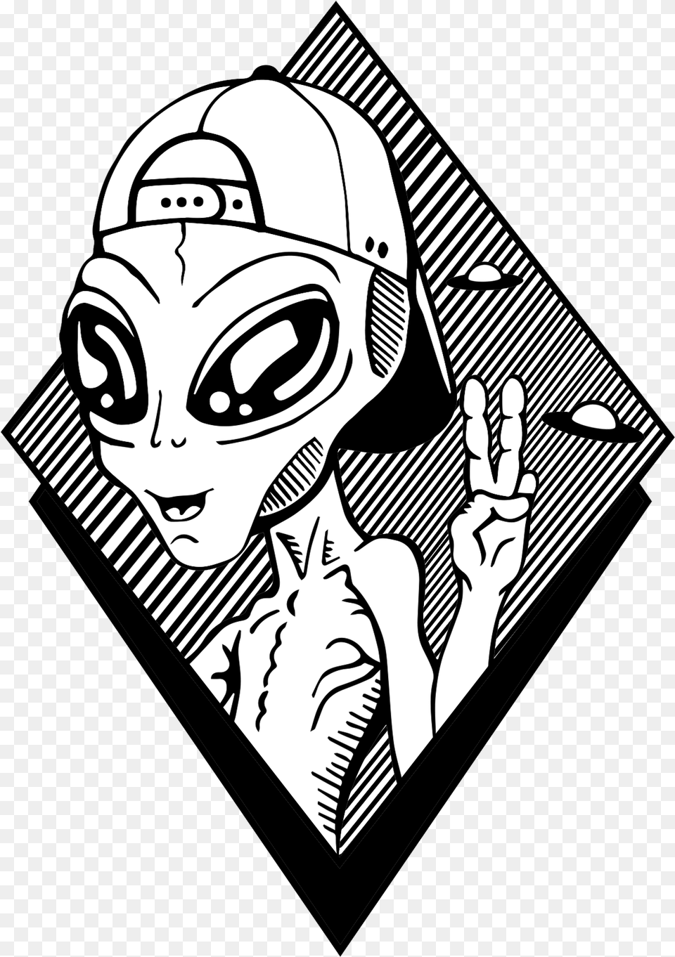 Alien Image Black And White, Art, Person, Drawing, Face Png