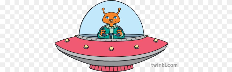 Alien In A Pink Space Ship Flying Saucer Ufo Eyfs Ks1 Green Alien Flying Saucer, Cartoon, Water Png Image