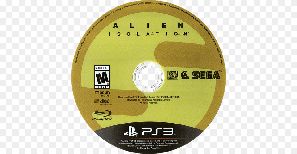 Alien Isolation Ps3 Disc, Disk, Dvd Free Png