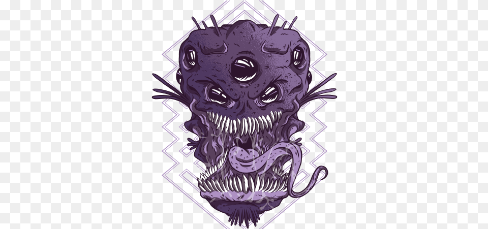 Alien Monsters Head Print Ready Vector T Shirt Design Illustration, Purple, Emblem, Symbol, Baby Free Png Download