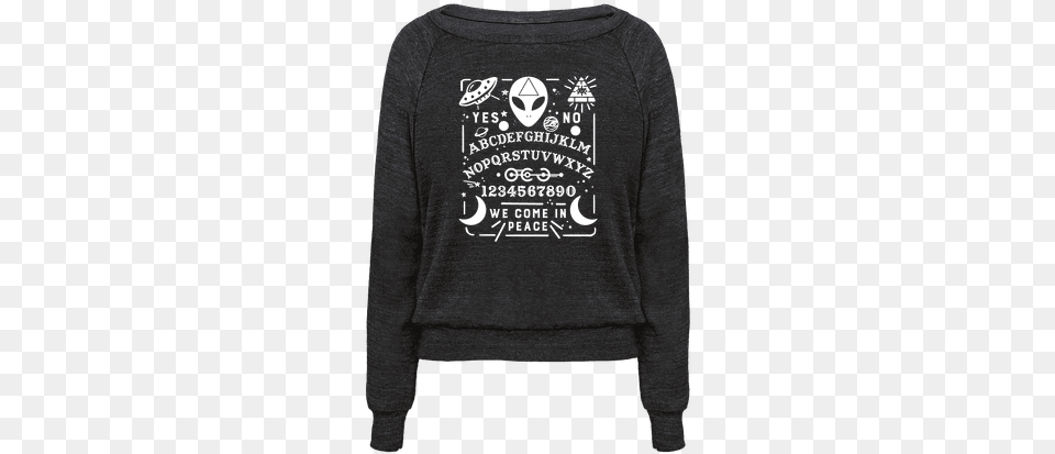 Alien Ouija Board Pullover T Shirt, Clothing, Hoodie, Knitwear, Long Sleeve Free Transparent Png