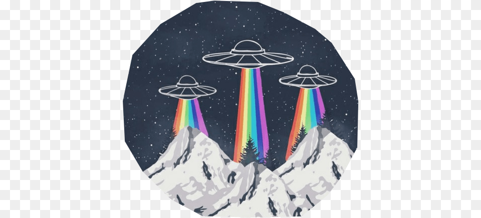 Alien Rainbow And Grunge Alien Rainbow, Mountain, Mountain Range, Nature, Night Png Image