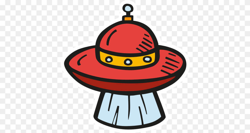 Alien Ship Beam Free Icon Of Space Hand Drawn Color Sticker Alien Space Icon, Clothing, Hat, Dynamite, Weapon Png Image