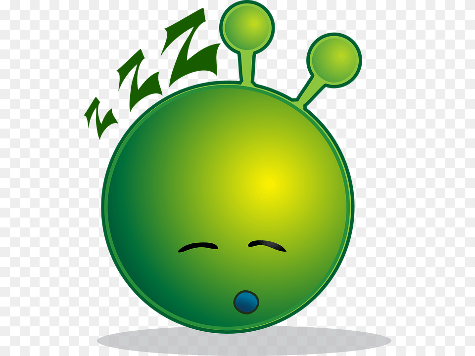 Alien Smiley Sleepy Emoji Emotions Emoticon Sleepy Alien, Green, Sphere Png Image