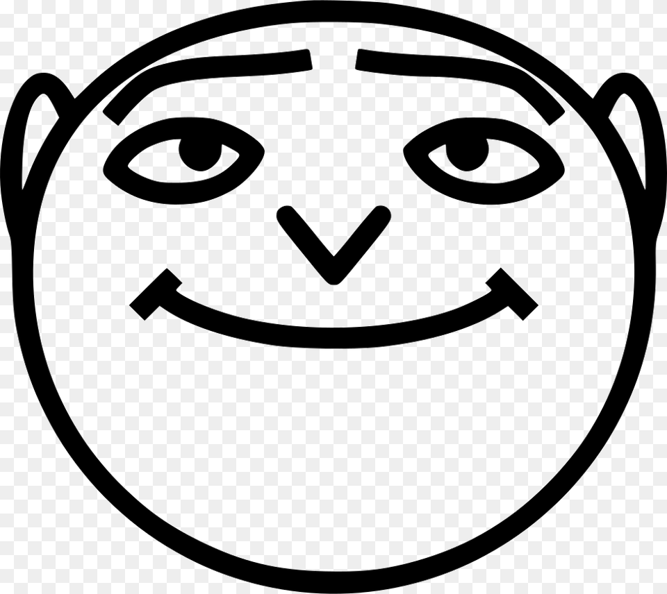 Alien Space Stupid Happy Humanoid Icon, Stencil, Person, Face, Head Free Transparent Png