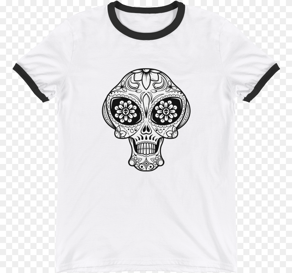 Alien Sugar Skull Ringer Tee Vote For Beto Shirt, Clothing, T-shirt Png