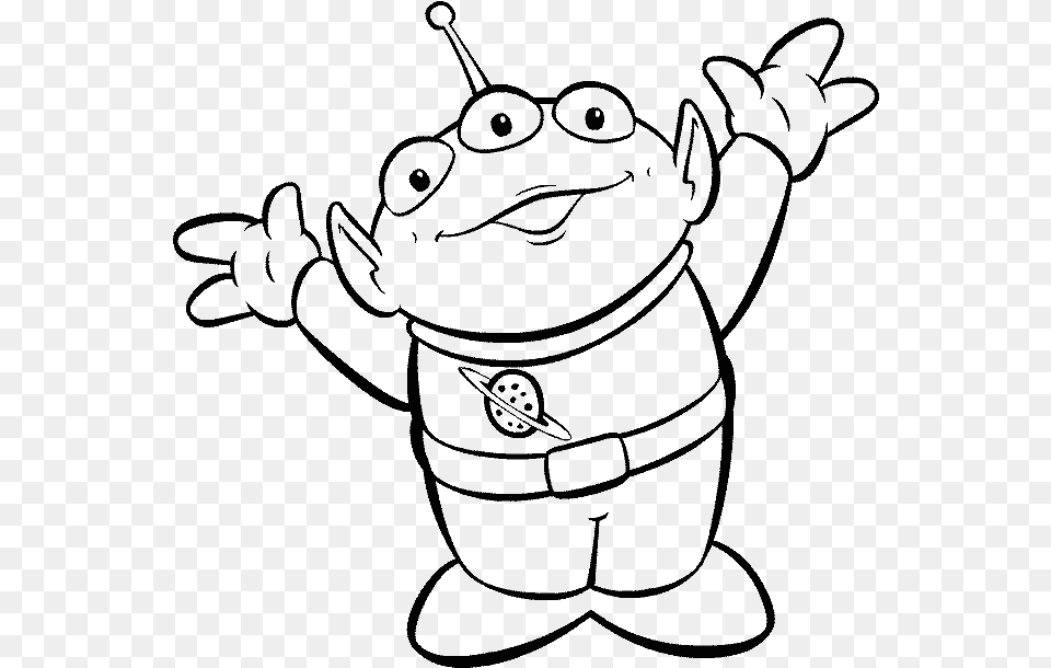 Alien Toy Story Go By Car Coloring For Kids Pages Car Toy Story Alien Coloring Page, Amphibian, Animal, Frog, Wildlife Png Image