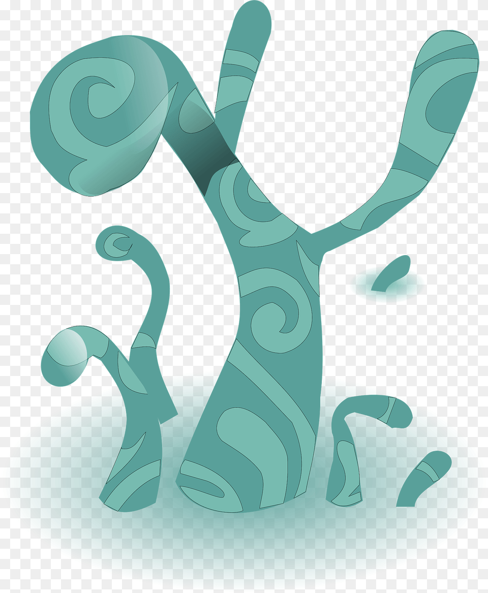 Alien Tree Clipart, Art, Graphics, Turquoise Png