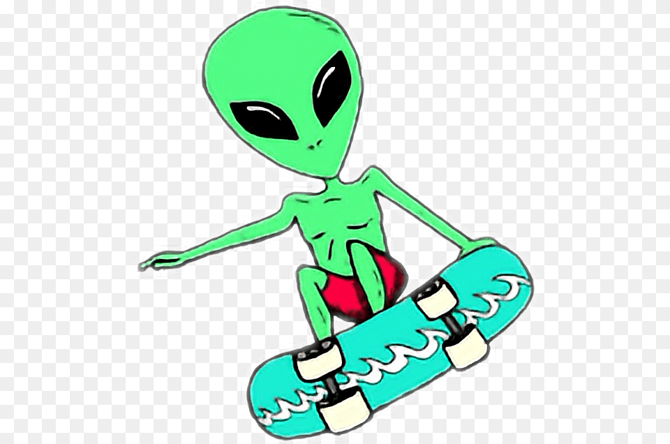 Alien Tumblr Skate Sticker By Mr Alien Skateboarding, Baby, Person, Face, Head Free Png Download