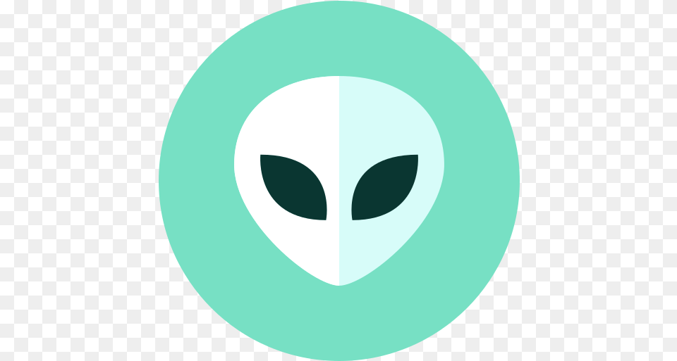 Alien Ufo Icon Of Kameleon Green Dot, Mask, Disk, Logo Png