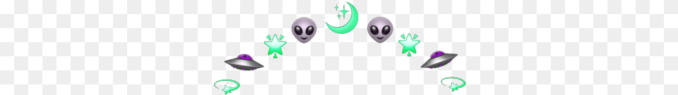 Alien Ufo Moon Star Sparkle Emoji Crown Illustration Free Png Download