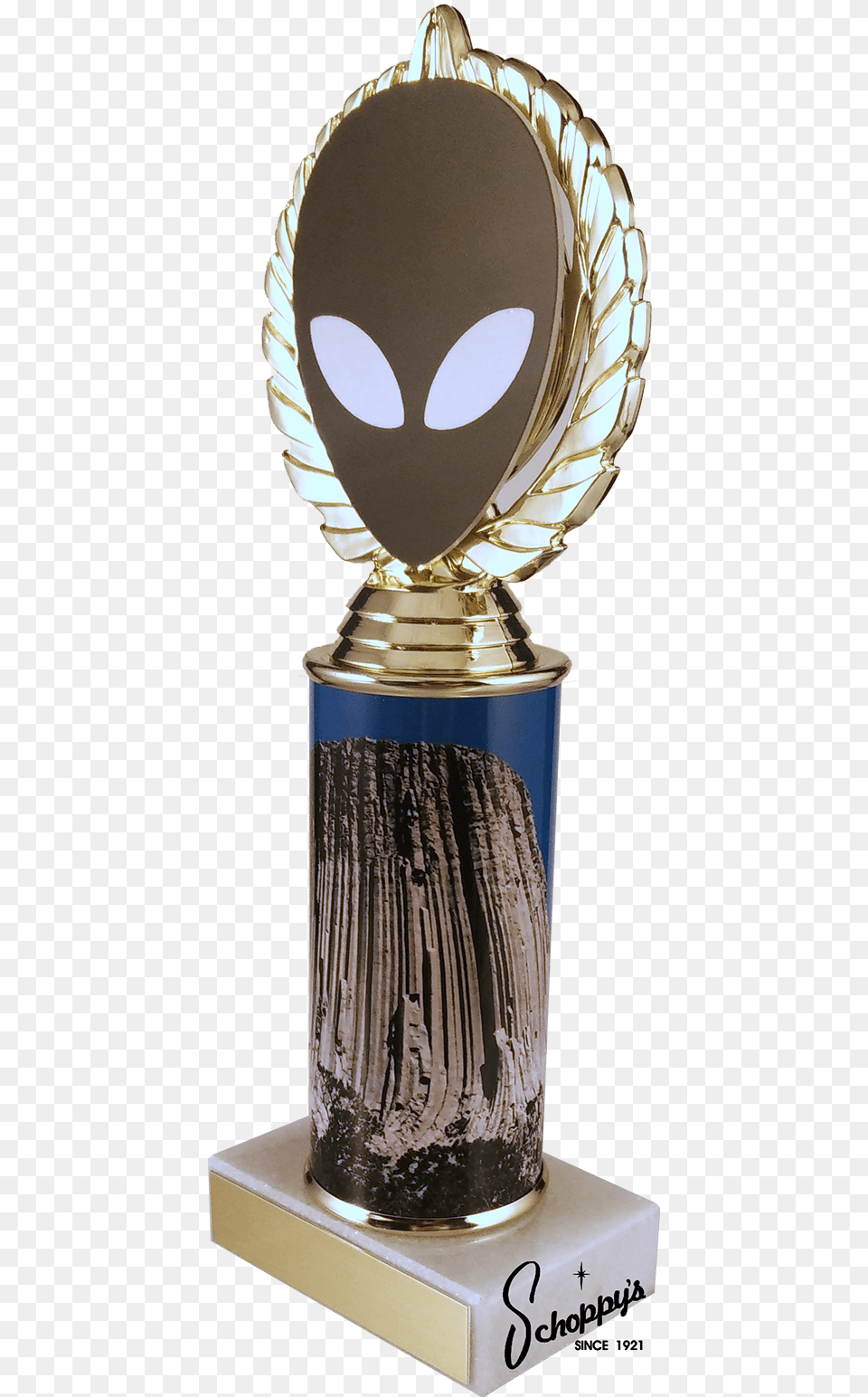 Alien Vector Cut Logo Trophy With Metal Roll Column Devils Tower National Monument, Bottle, Cosmetics, Perfume Free Png