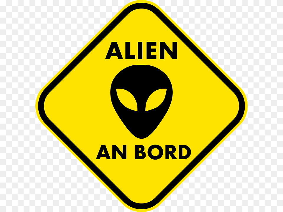 Alien Warnschild Traffic Auto Extraterrestrial Safe Pedestrian, Sign, Symbol, Road Sign, Disk Free Png