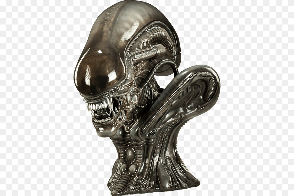 Alien Xenomorph Bust, Bronze, Smoke Pipe Png Image