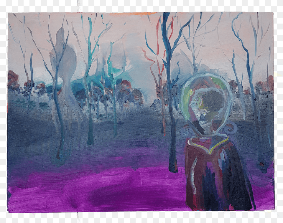 Alienating Painting Of Martian On Purple Planet Painting, Art, Modern Art, Person Png
