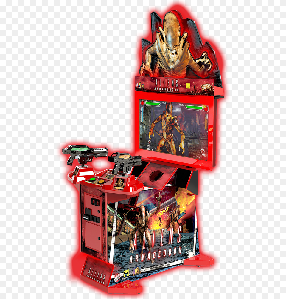 Aliens Armageddon Arcade Game, Adult, Arcade Game Machine, Male, Man Free Transparent Png