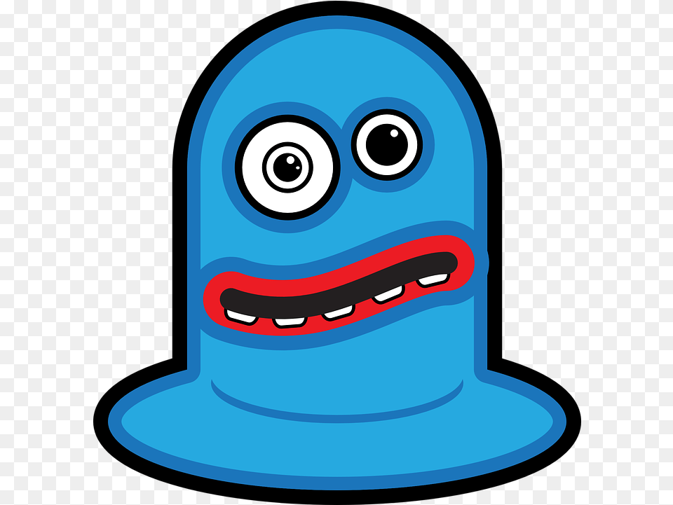 Aliens Blue Happy Vector Graphic On Pixabay Moving Pic Of Monster Cartoon, Clothing, Hat, Disk Free Png Download