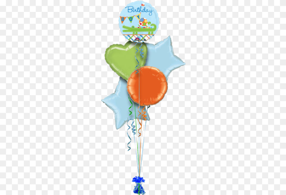 Aligator Birthday Boy Birthday Balloon Light Blue Star Foil Balloon, Food, Sweets Png