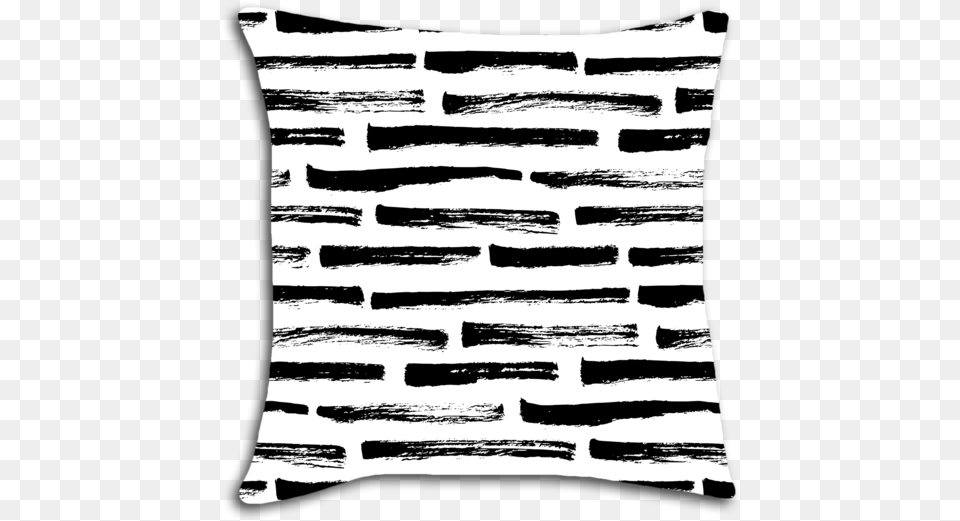 Aligned Black And White Striped Decorative Throw Pillow Cushion, Architecture, Building, Wall, Stencil Free Png