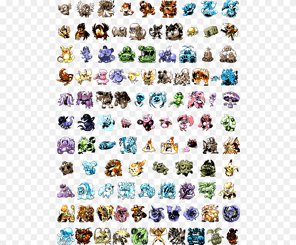 All 7th Gen Pokemon, Accessories, Pattern, Art, Collage Free Transparent Png