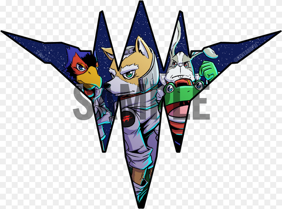 All Aircraft Report Star Fox Vinyl Sticker Illustration, Person, Face, Head, Art Png