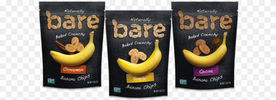All Bare Snacks Are Non Gmo Project Verified And Bare Chips, Banana, Food, Fruit, Plant Png Image