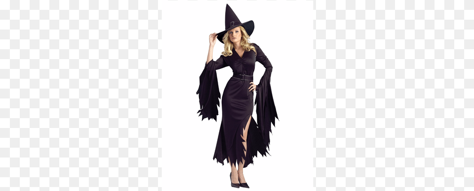 All Black Gothic Witch Halloween Costume, Adult, Sleeve, Person, Long Sleeve Free Png