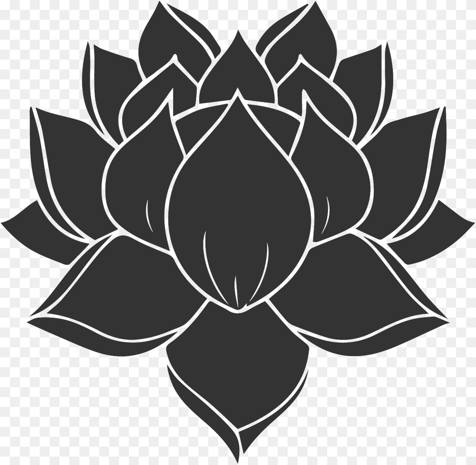 All Black Lotus Flower Tattoo Small Black Lotus Flower Tattoo, Plant, Stencil, Leaf, Dahlia Free Png Download