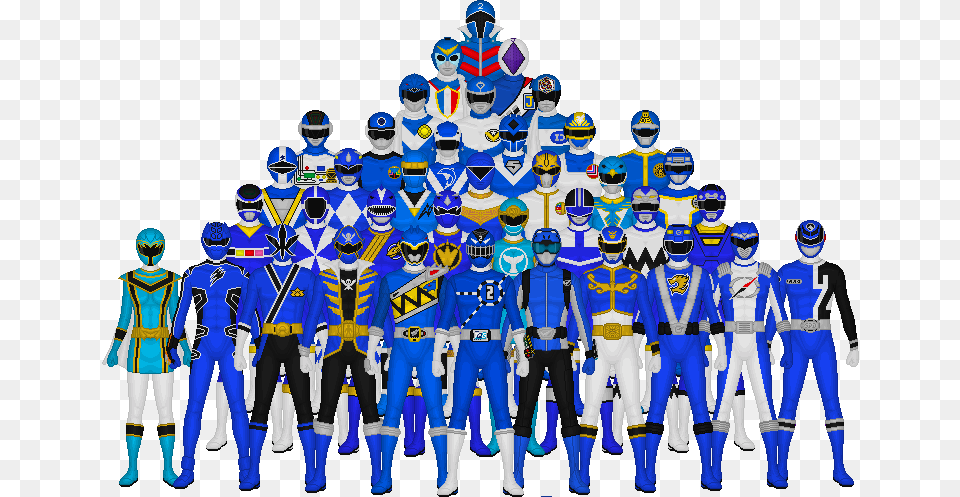 All Blue Power Rangers Together, Person, People, Adult, Man Free Png