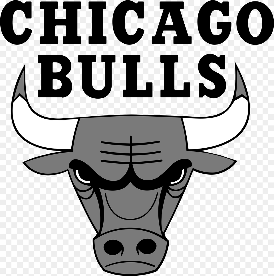All Chicago Bulls Logo Black And White, Animal, Bull, Mammal, Fish Free Transparent Png