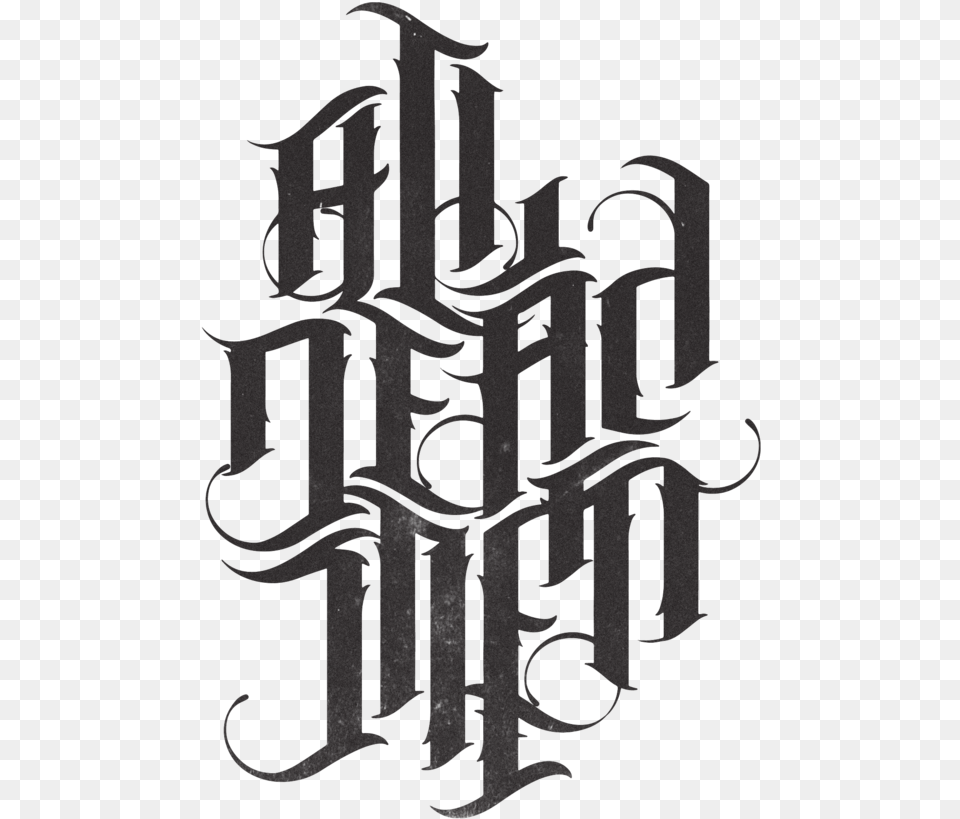 All Dead Men Logo Design, Calligraphy, Handwriting, Text, Cross Free Transparent Png