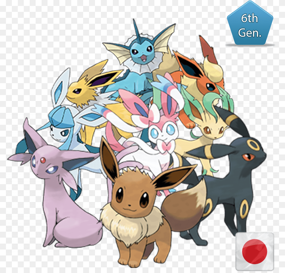 All Eevees Event Pokemon Pokemon Eevee, Book, Comics, Publication, Head Png Image