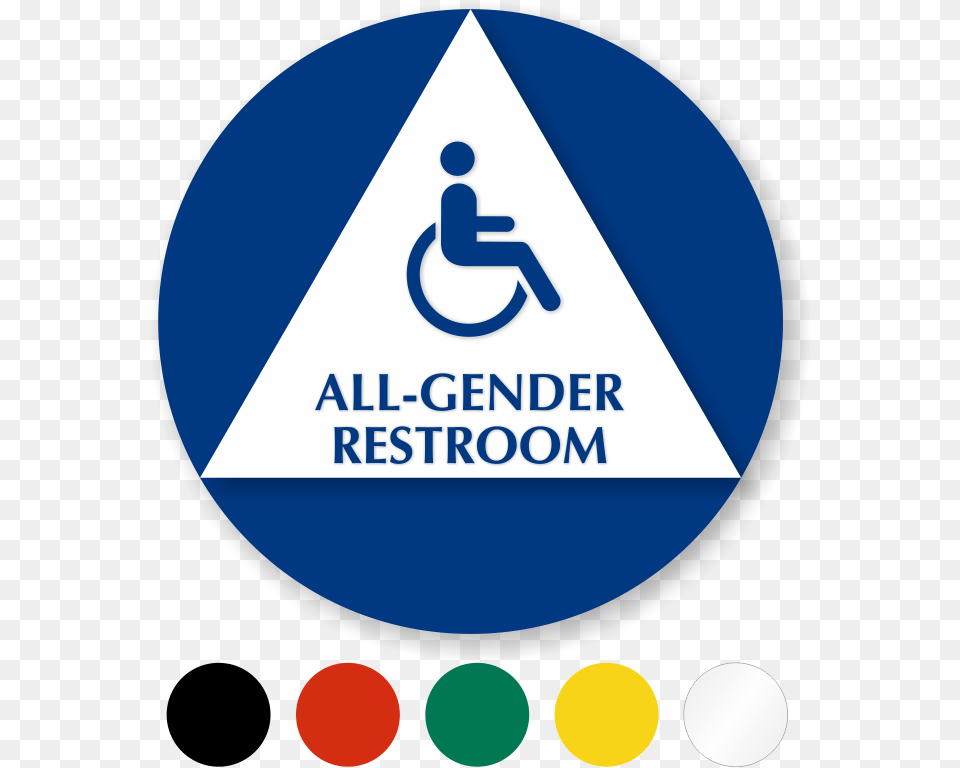 All Gender Restroom Signs Gender Neutral Restroom Signs Circle, Triangle, Sign, Symbol, Disk Free Transparent Png