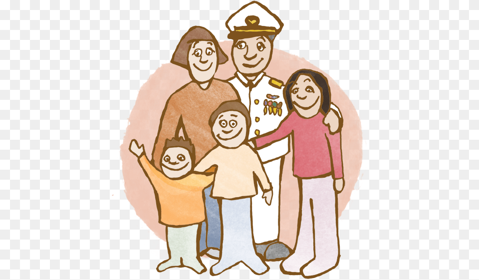 All Hands Military Family Cartoon, Person, People, Art, Adult Png Image