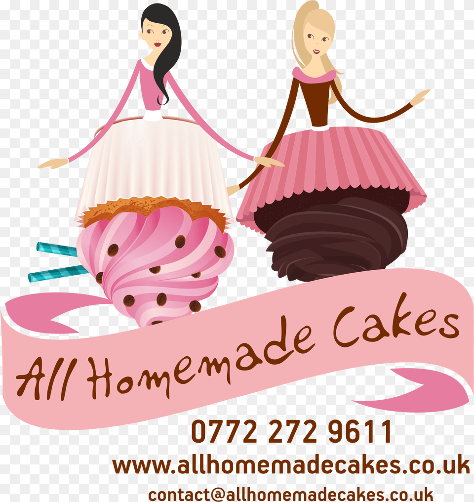 All Homemade Cakes Home Made Cupcake Logo, Advertisement, Poster, Adult, Person Free Png Download