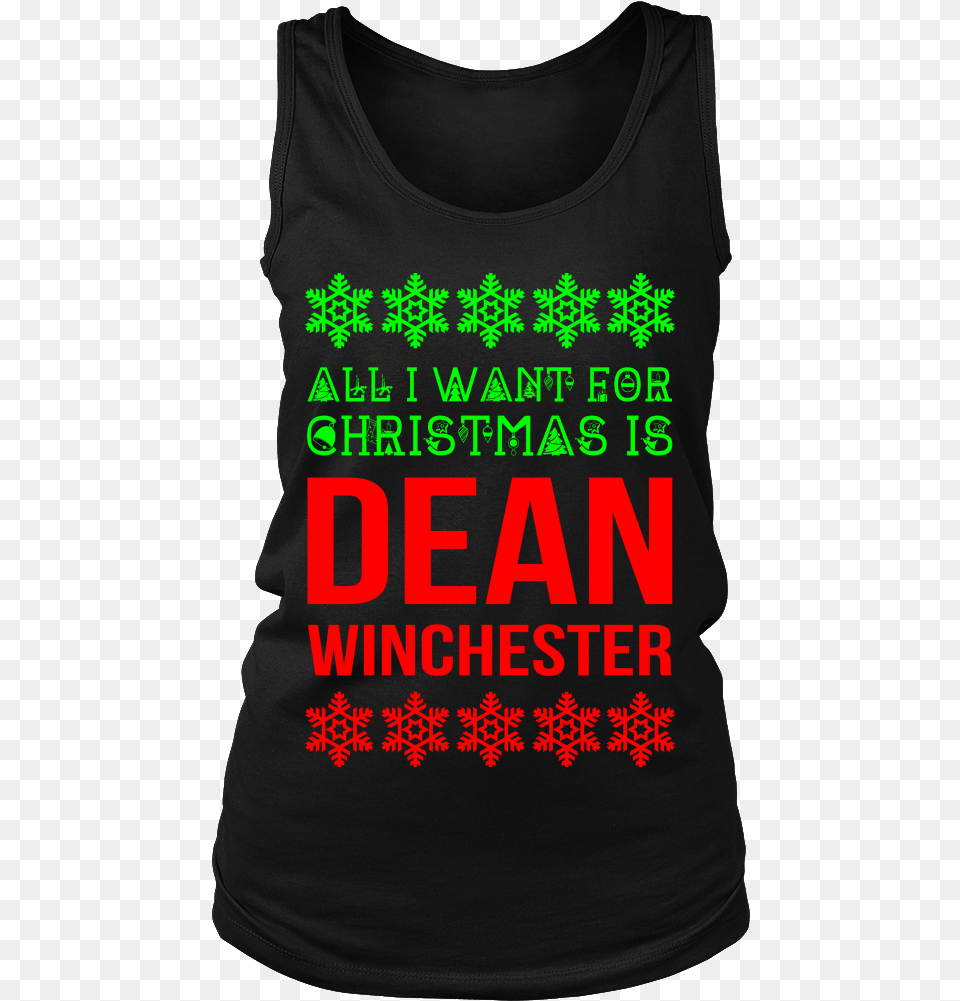 All I Want For Christmas Is Dean Winchester Active Tank, Clothing, T-shirt, Tank Top, Person Free Transparent Png