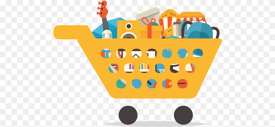 All In One Branding Package Flat Icon Cart, Basket, Shopping Basket, Baby, Person Png Image