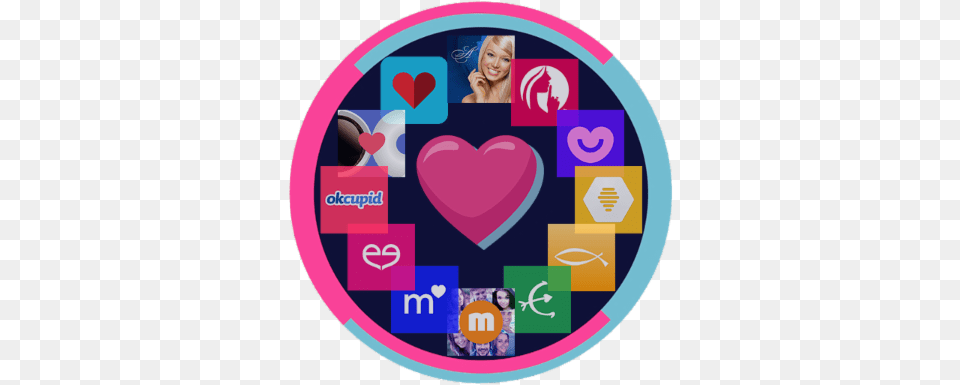 All In One Dating 3 Girly, Disk, Heart, Person, Face Free Png Download