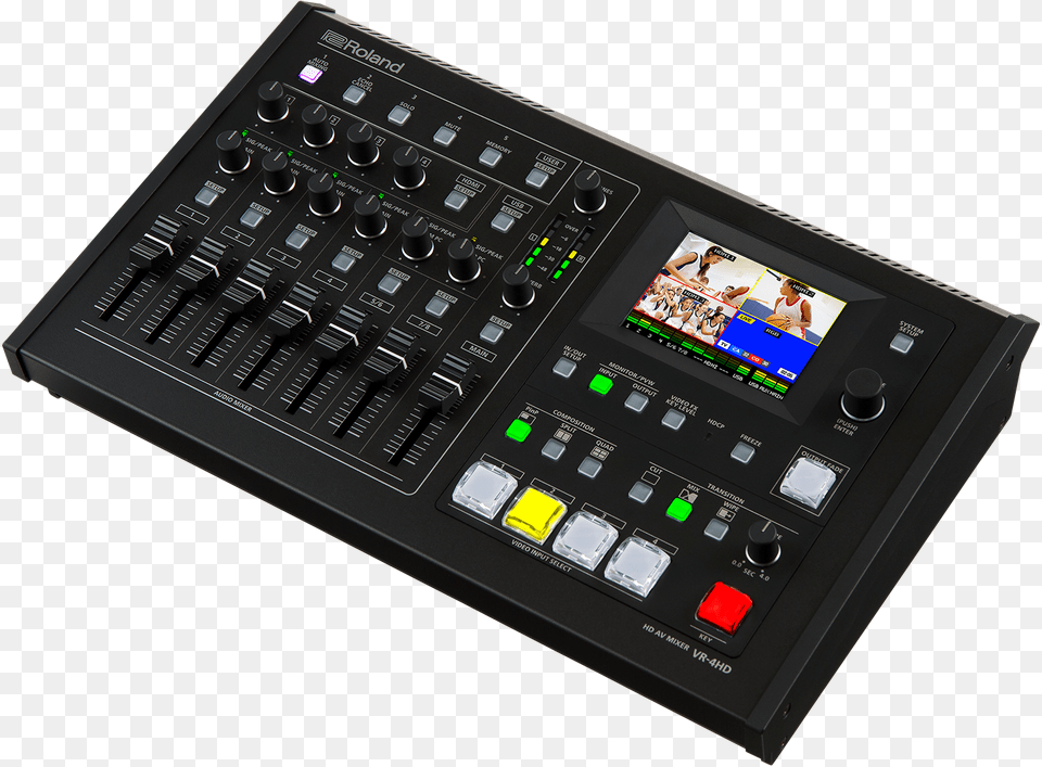 All In One Hd Av Mixer With Built In Usb Roland Vr 4hd Hd Av Mixer, Electronics, Amplifier, Indoors, Person Png Image