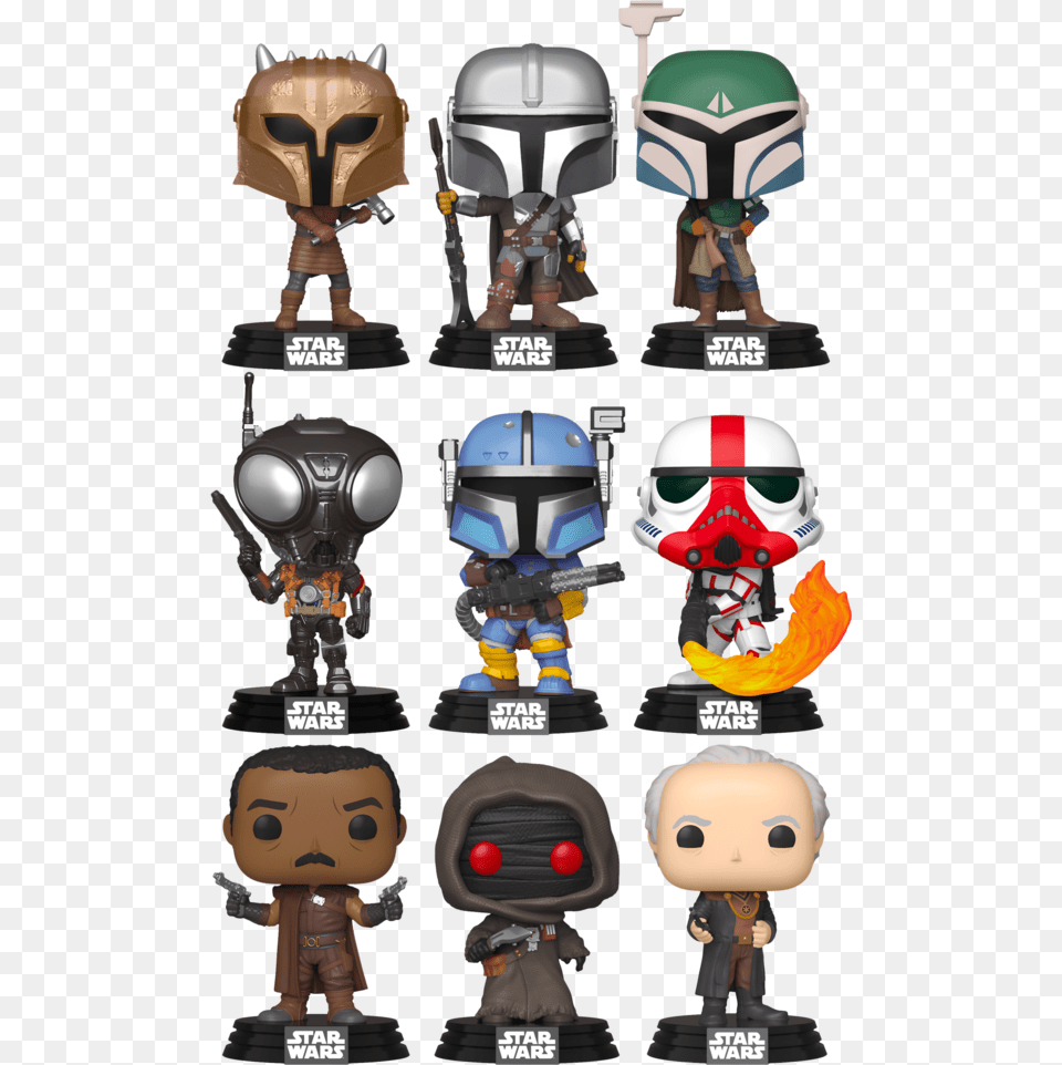 All Mandalorian Funko Pops, Helmet, Baby, Person, Toy Png