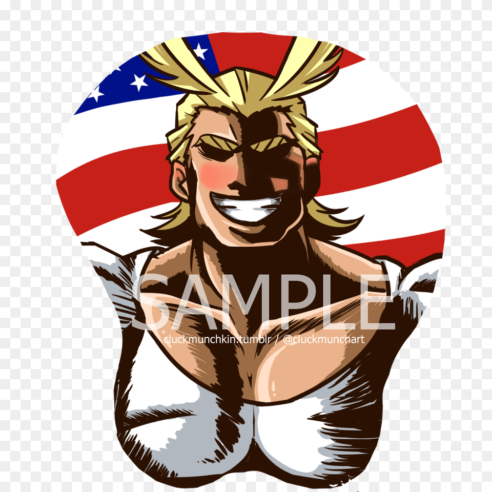 All Might Chest Mousepad, Adult, Logo, Male, Man Free Png Download
